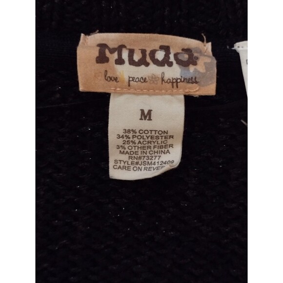 Mudd Women's Black Dark Academia Sweater Medium Sequin Sparkle - Picture 8 of 9